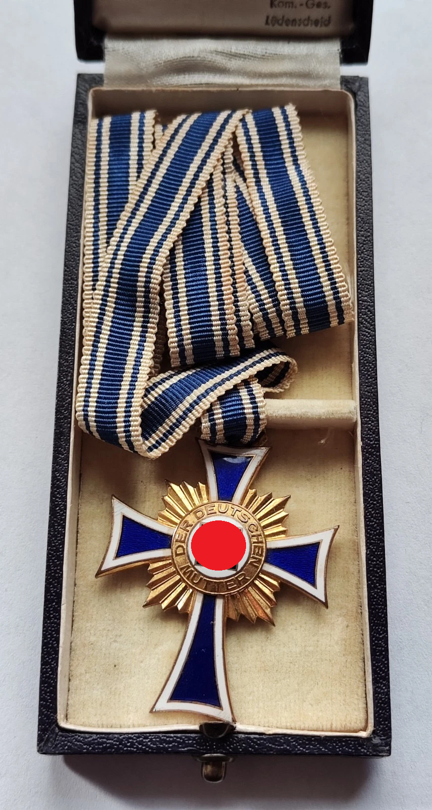 MUTTERKREUZ - 1. STUFE GOLD - ORIGINAL ETUI - AM LANGEN BAND - ORDEN