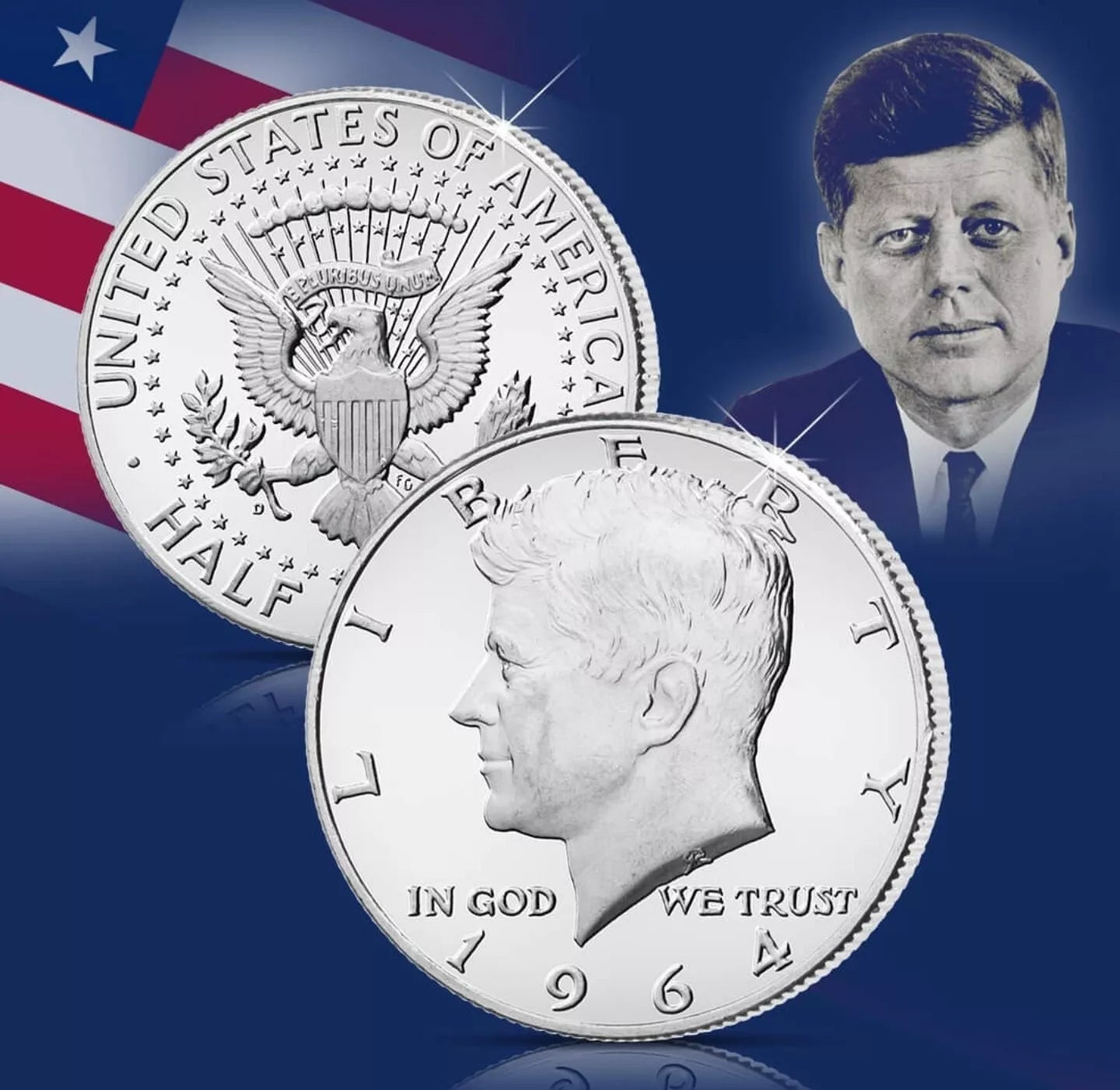 USA HALF SILBER DOLLAR - JOHN F. KENNEDY - SILBERMÜNZE