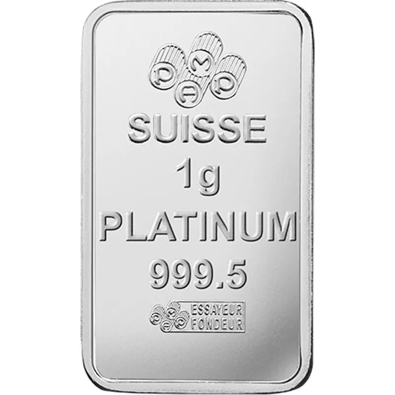 1 GRAMM PLATIN BARREN  - VALCAMBI SCHWEIZ - GÖTTIN FORTUNA