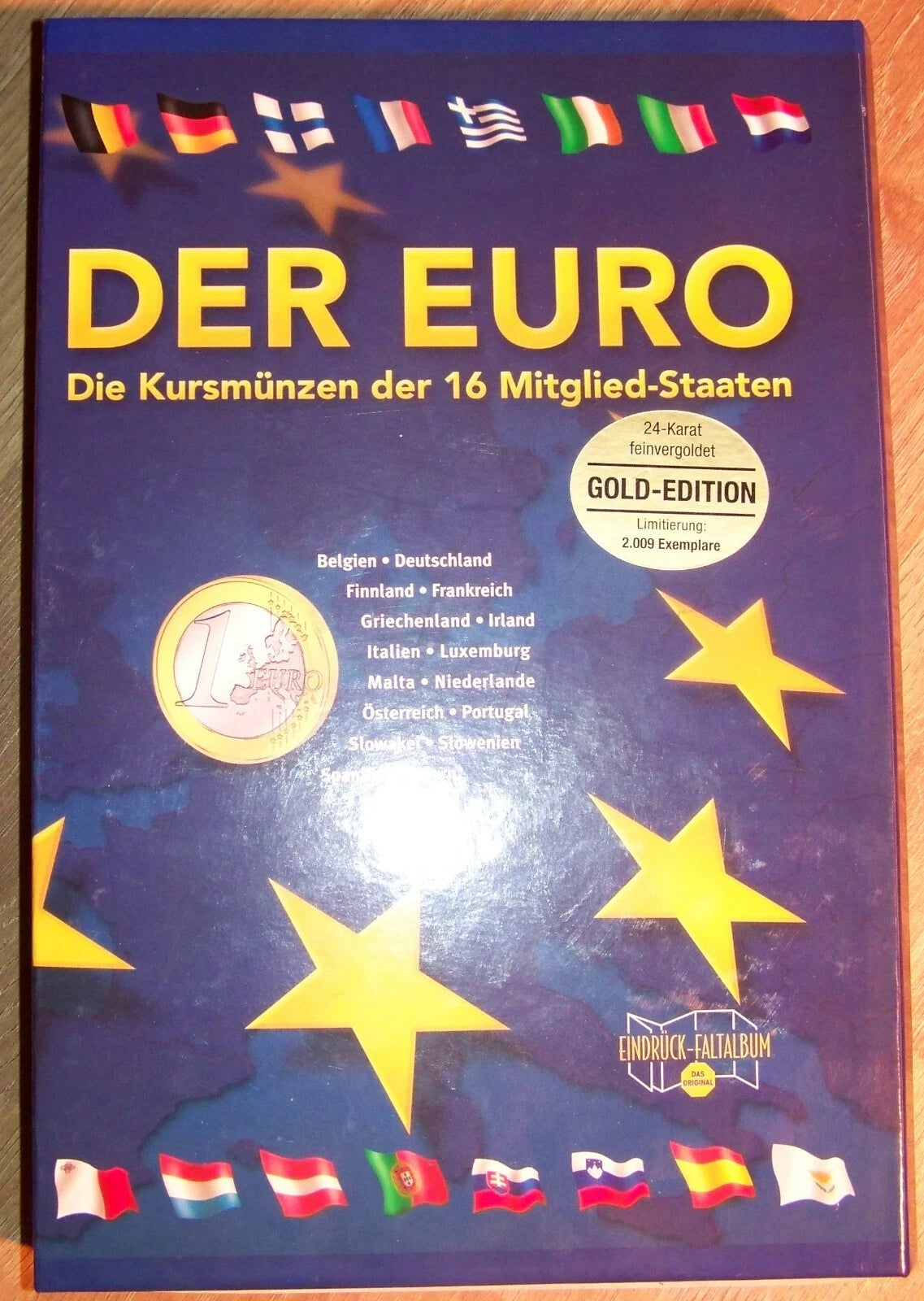 16 x EURO KMS / MÜNZEN - 24 KARAT VERGOLDET