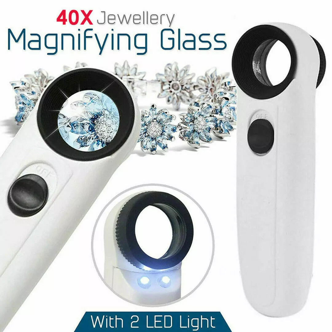 LED LICHT LUPE - 40 FACHE VERGRÖßERUNG