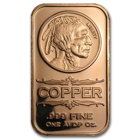 1 UNZE 999 KUPFER - INDIAN HEAD / INDIANER / USA - KUPFERBARREN