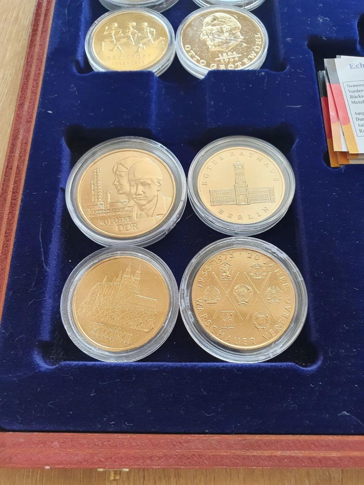 52 DDR Mark Münzen - 24 Karat Gold vergoldet