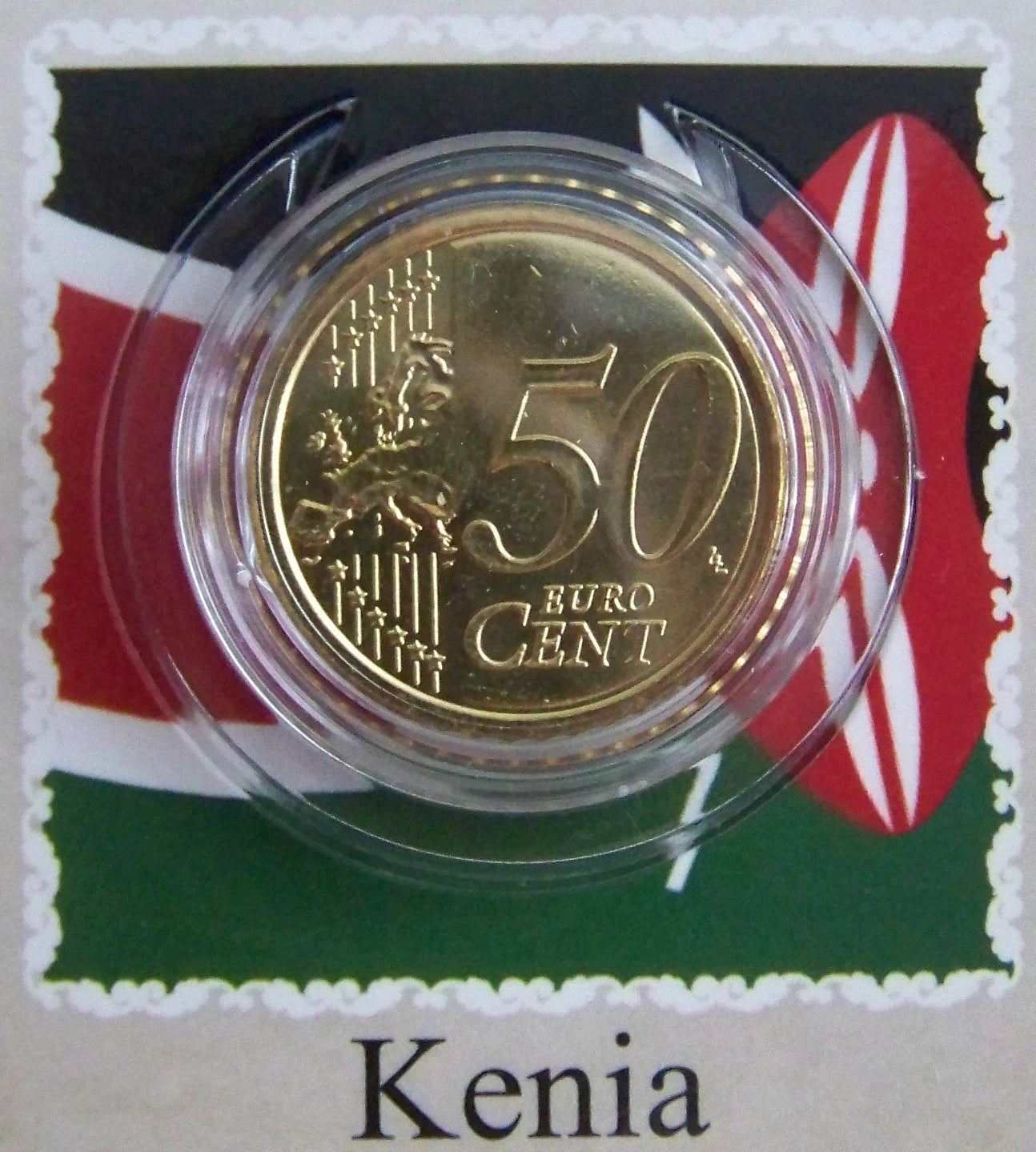 10 x 50 Euro Cent Münze - Vatikan - Papst Franziskus 2015 - koloriert