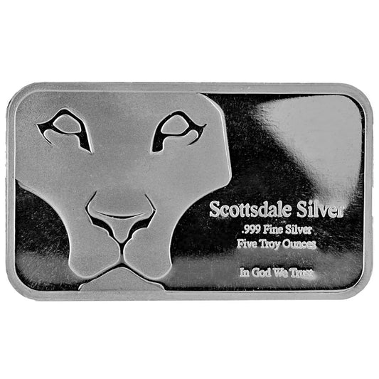 5 UNZEN SILBER - LÖWE - SILBERBARREN