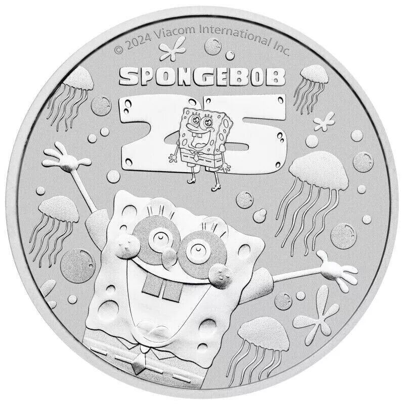 1 UNZE 999 SILBER - SPONGEBOB SCHWAMMKOPF - SILBERMÜNZE