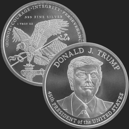 1 UNZE SILBER - PRÄSIDENT DONALD TRUMP / USA - SILBERBARREN