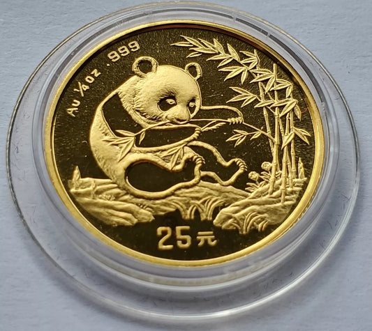 1/4 UNZE 999 GOLD - CHINA PANDA BÄR 1994 - GOLDMÜNZE