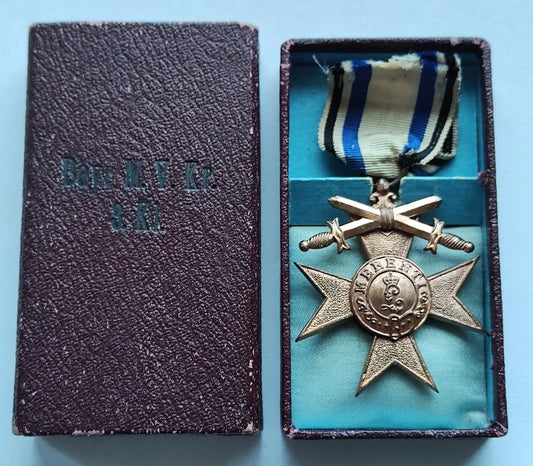BAYERISCHES VERDIENSTKREUZ 3. KLASSE 1866 - MIT ETUI & BAND - ORDEN