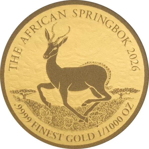 1/100 UNZE GOLD - KRÜGERRAND / SPRINGBOCK 2026 - GOLDMÜNZE