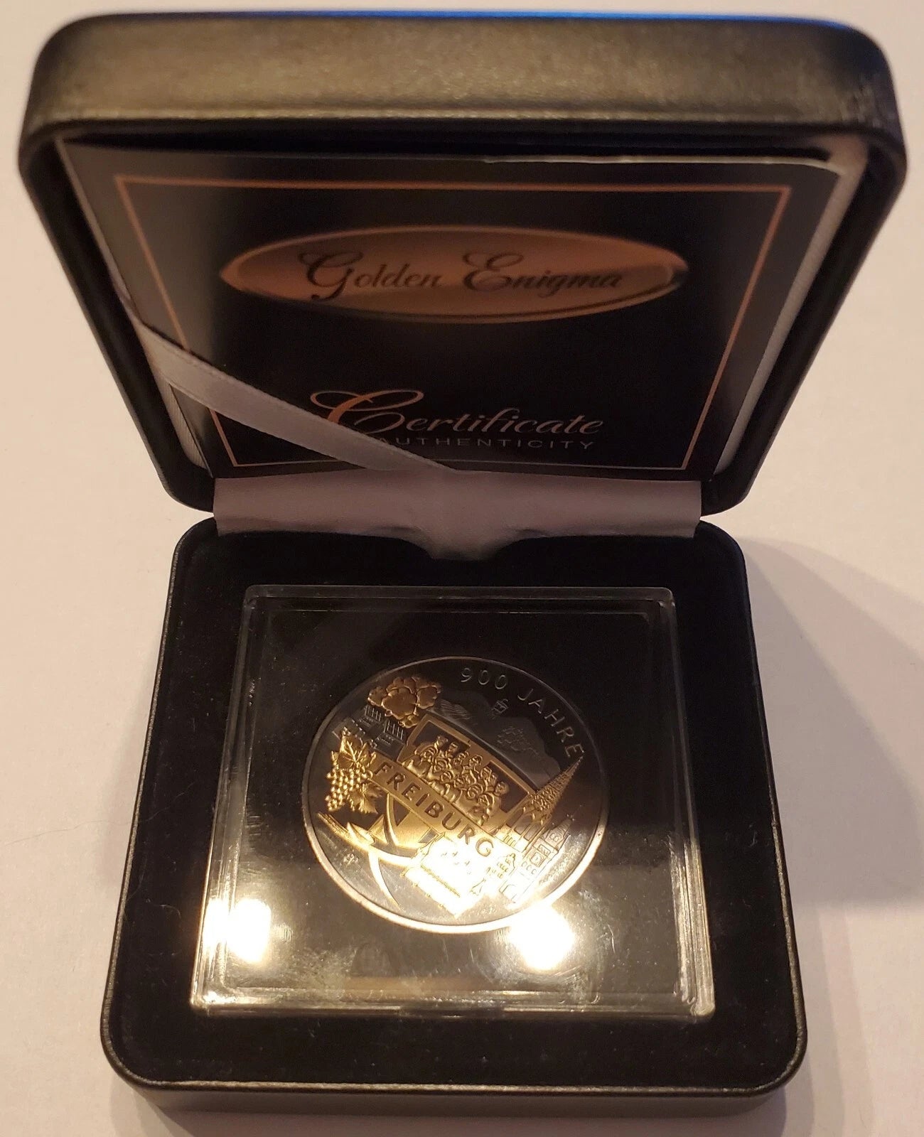 20 Euro Silbermünze - BRD - 900 Jahre Freiburg 2020 - mit Ruthenium & Gold veredelt