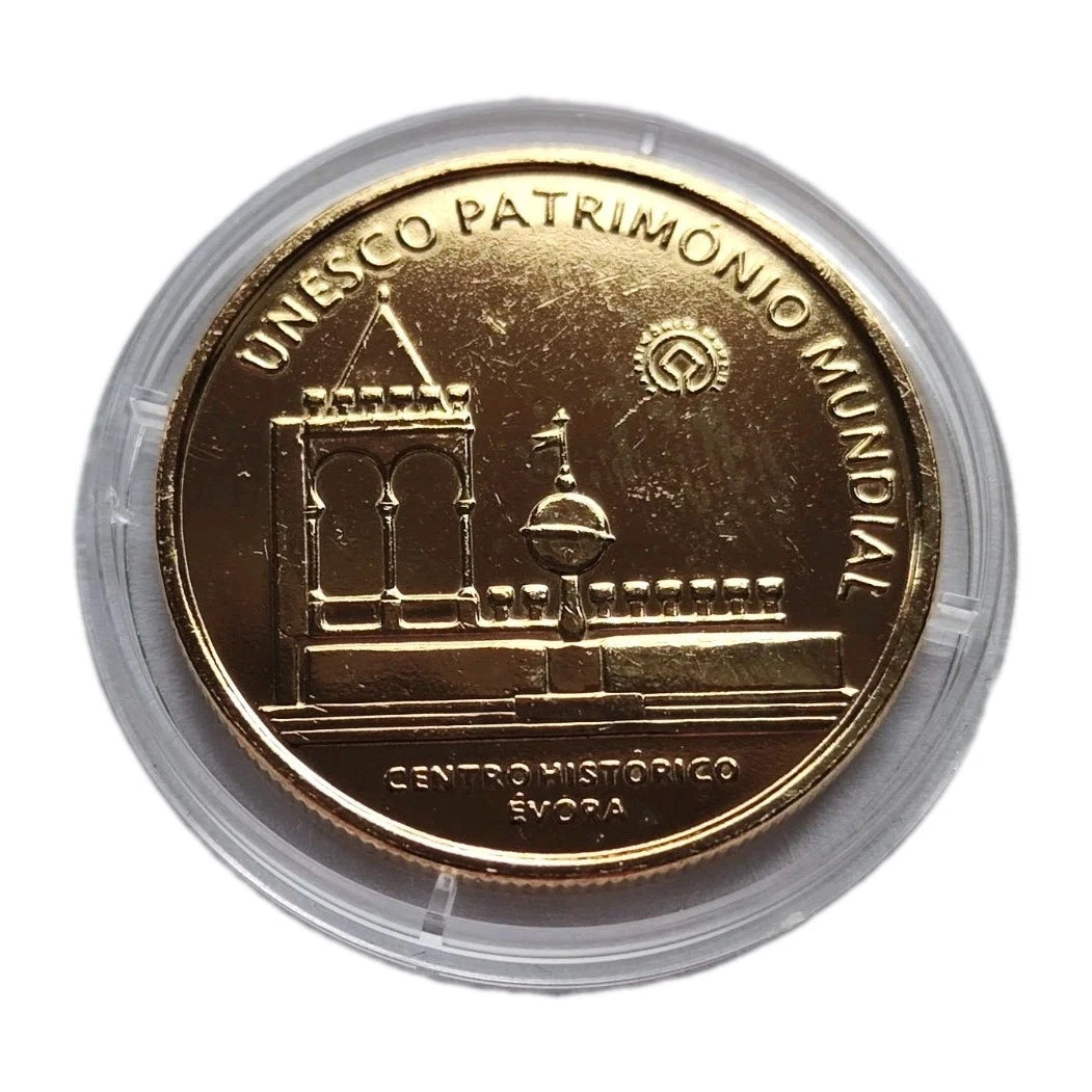 5 Euro Münze - Portugal - UNESCO-Welterbestätten "Zentrum von Evora 2004 - 24 Karat vergoldet