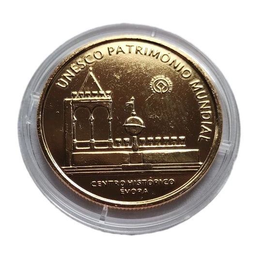 5 Euro Münze - Portugal - UNESCO-Welterbestätten "Zentrum von Evora 2004 - 24 Karat vergoldet