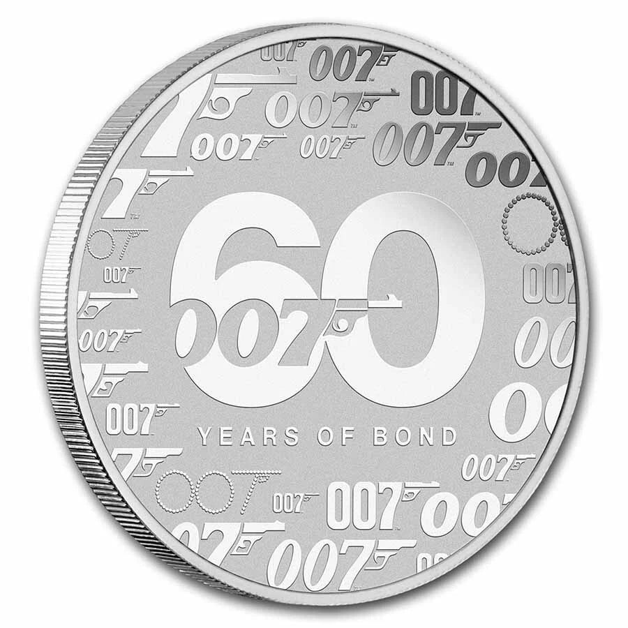 1 UNZE 999 SILBER - 60 JAHRE JAMES BOND 007 - SILBERMÜNZE