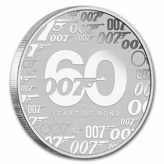 1 UNZE 999 SILBER - 60 JAHRE JAMES BOND 007 - SILBERMÜNZE