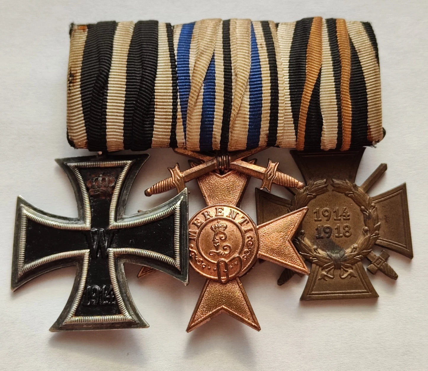 3 ORDEN - EISERNES & FRONTKÄMPFER KREUZ & BAYERISCHES VERDIENSTKREUZ 3. KLASSE 1866 - SPANGE