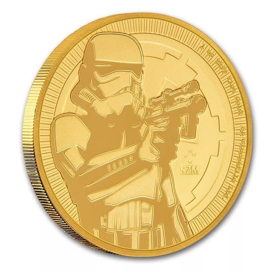 1 UNZE 999 GOLD - STAR WARS / STURMTRUPPLER 2018 - GOLDMÜNZE - SELTEN