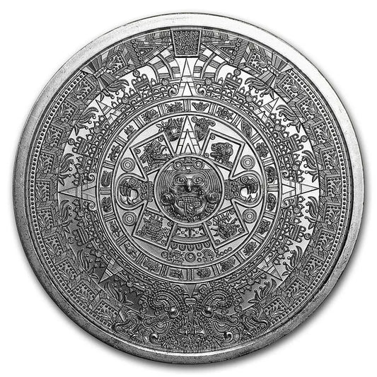1 UNZE SILBER - MAYA KALENDER / AZTEKEN / MEXIKO - SILBERBARREN