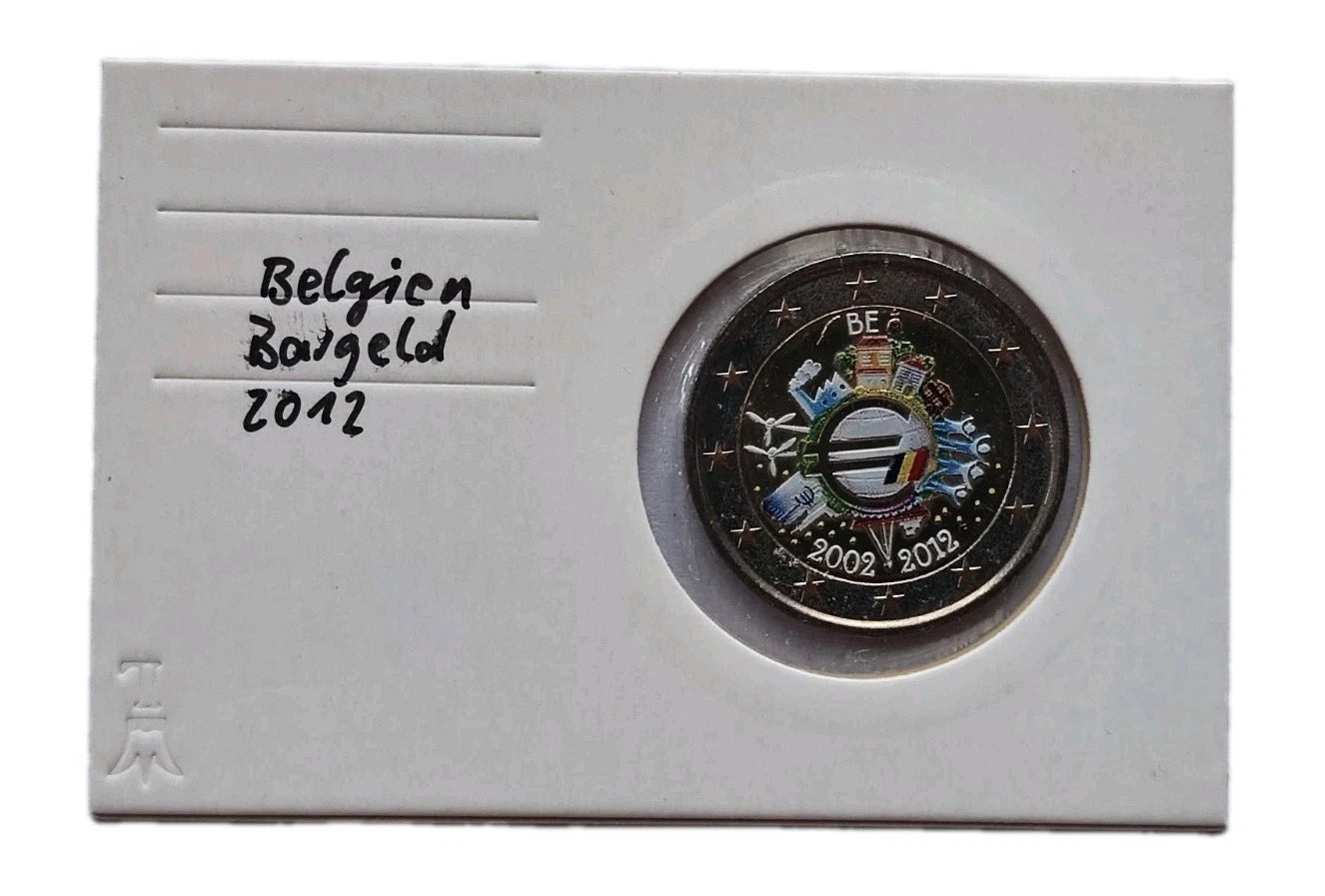 17 x 2 Euro Münze - Gemeinschaftsausgaben / 10 Jahre Bargeld - 2012 - koloriert