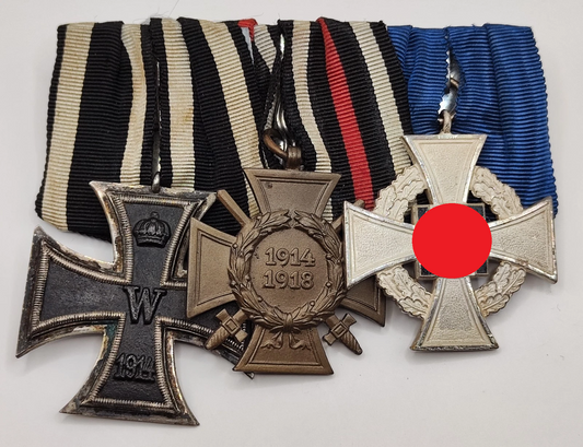 3 ORDEN SPANGE - EISERNES KREUZ + FRONTKÄMPFERKREUZ + 25 JAHRE TREUEDIENST