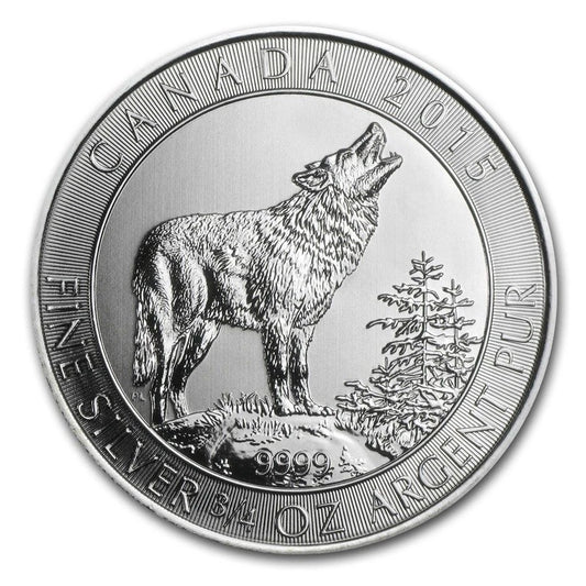 3/4 UNZE SILBER - KANADA HEULENDER WOLF 2015 - SILBERMÜNZE