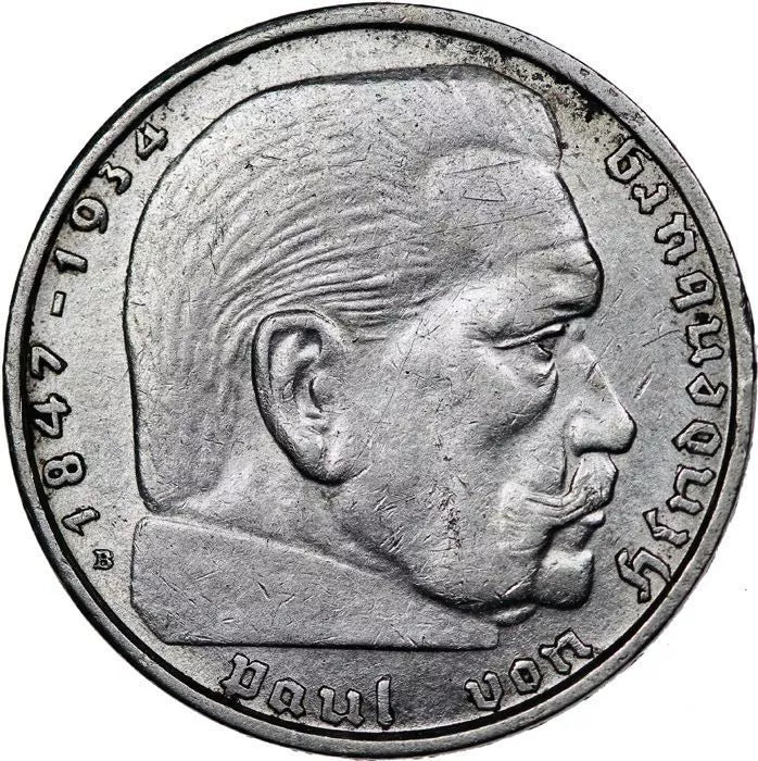 2 REICHSMARK - PAUL HINDENBURG 1936/39 - DEUTSCHES REICH