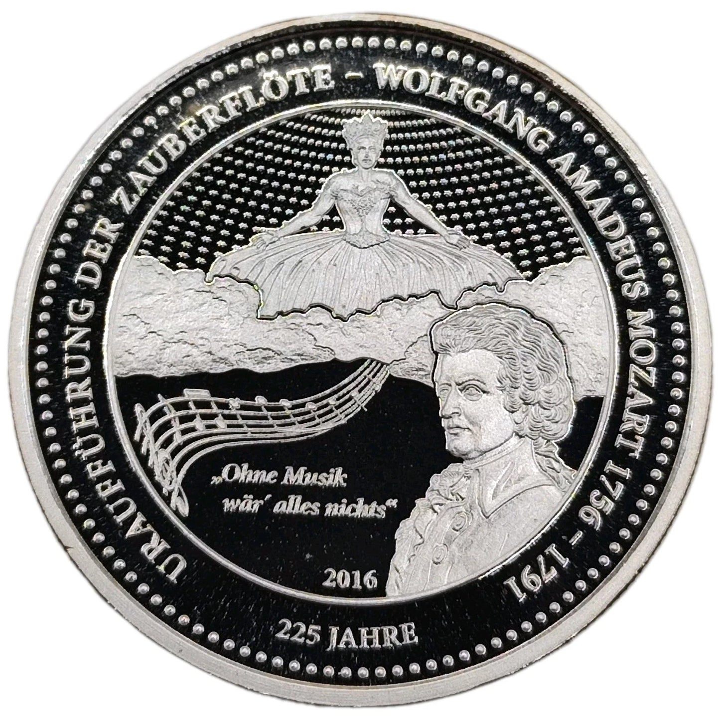 1/2 UNZE SILBER - WOLFGANG AMADEUS MOZART - DEGUSSA - SELTEN