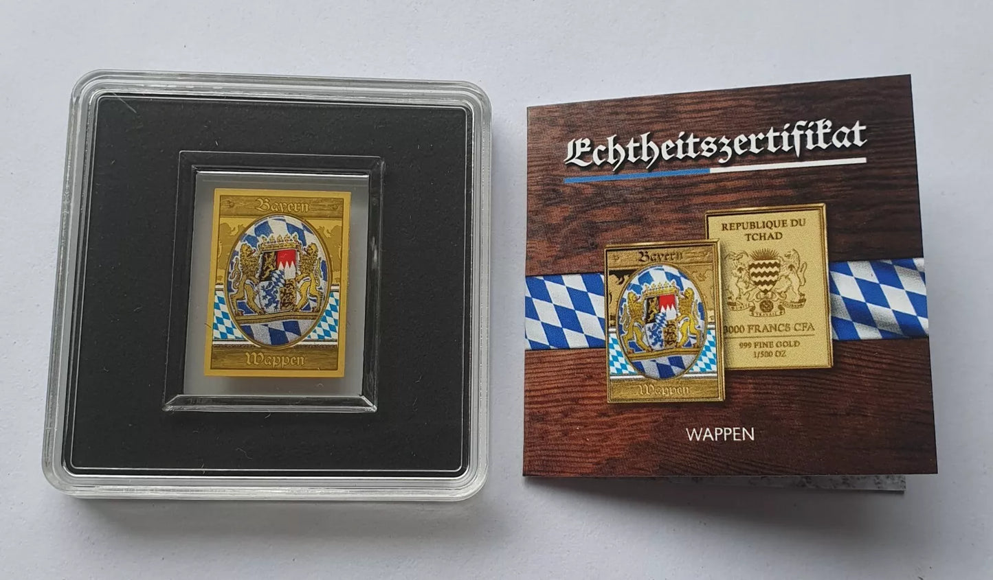 1/500 UNZE GOLD - BAYERN / WAPPEN / LÖWE  - KOLORIERT - GOLDMÜNZE