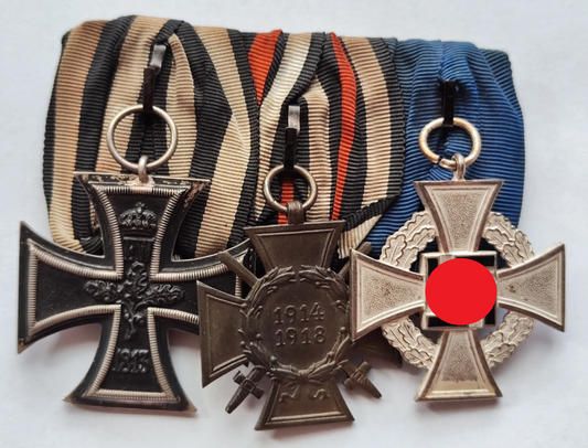 3 ORDEN SPANGE - EISERNES KREUZ + FRONTKÄMPFERKREUZ + 25 JAHRE TREUEDIENST
