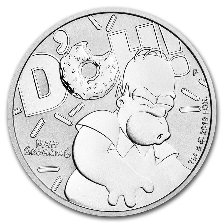 1 UNZE 999 SILBER - HOMER / THE SIMPSONS - SILBERMÜNZE