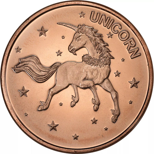 1 UNZE 999 KUPFER - EINHORN - KUPFERBARREN