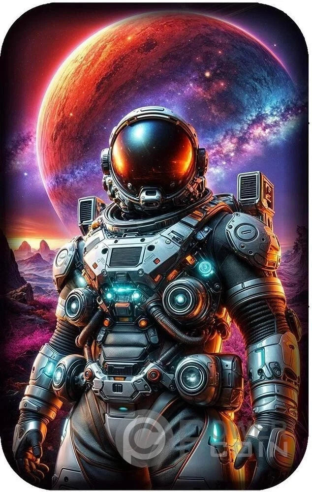 2 UNZEN SILBER - ASTRONAUT - KOLORIERT - ANTIK FINISH - SILBERBARREN