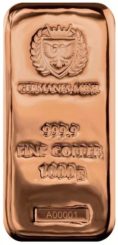 1 KILO KUPFER - GERMANIA MINT - KUPFERBARREN