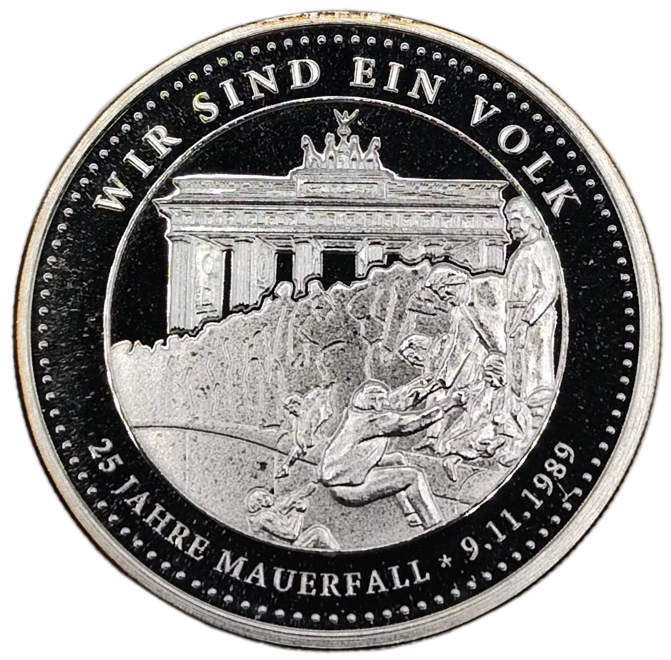 1/2 UNZE SILBER - BERLIN DDR MAUERFALL 1989 - DEGUSSA - SELTEN