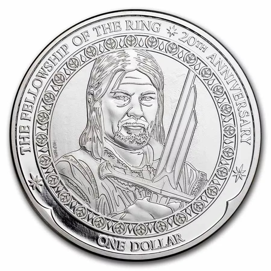 1 UNZE 999 SILBER - HERR DER RINGE / BOROMIR - SILBERMÜNZE
