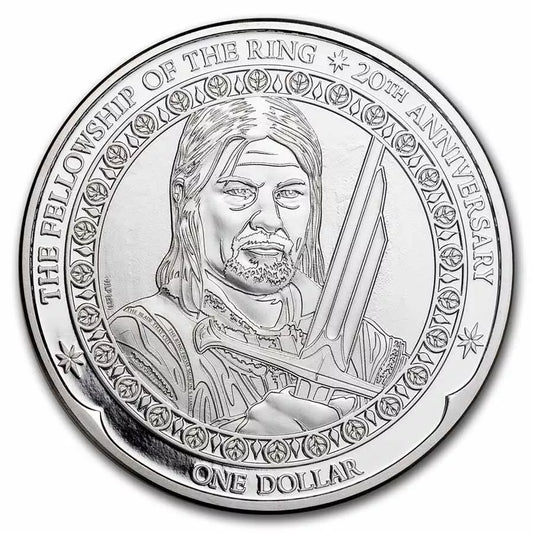 1 UNZE 999 SILBER - HERR DER RINGE / BOROMIR - SILBERMÜNZE