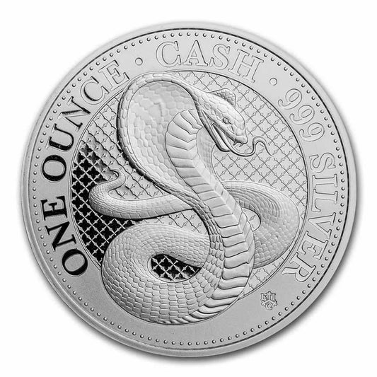 1 UNZE SILBER - KOBRA SCHLANGE - SILBERMÜNZE