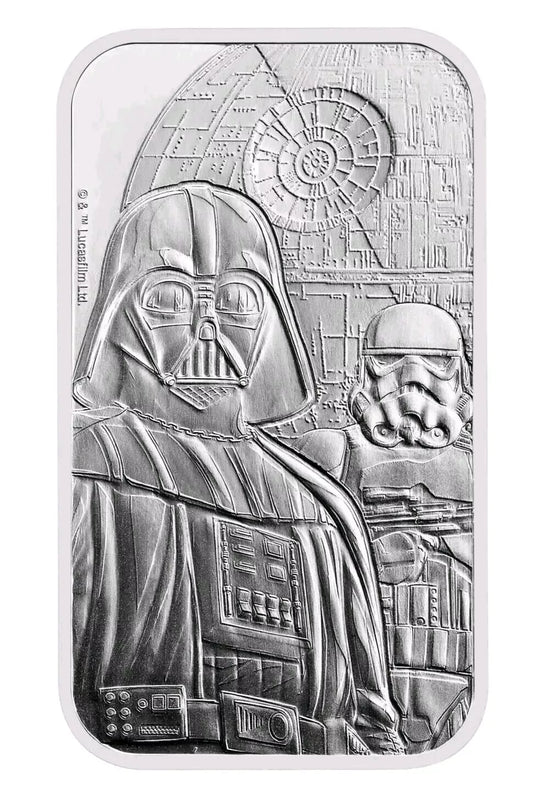 1 UNZE 999 SILBER - STAR WARS / DARTH VADER / STURMTRUPPLER - SILBERBARREN