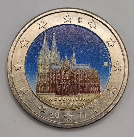 2 Euro Münze - Deutschland - Kölner Dom 2011 - koloriert