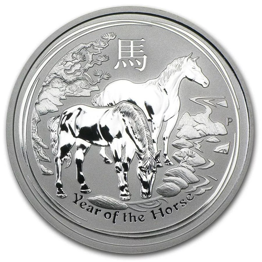 1/2 UNZE SILBER - LUNAR PFERD 2014 - SILBERMÜNZE