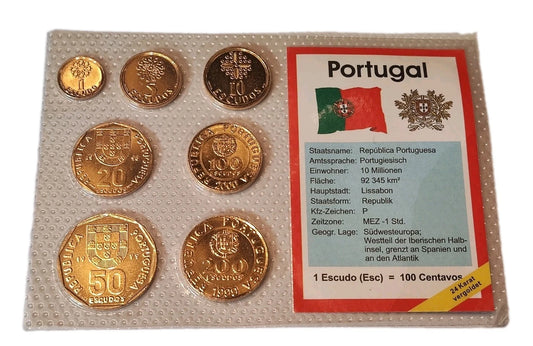 KMS VOR EURO - PORTUGAL - 24 KARAT VERGOLDET