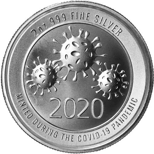 2 UNZEN SILBER - VIRUS WELLE / KRANKHEIT PANDEMIE / COVID-19 - SILBERBARREN