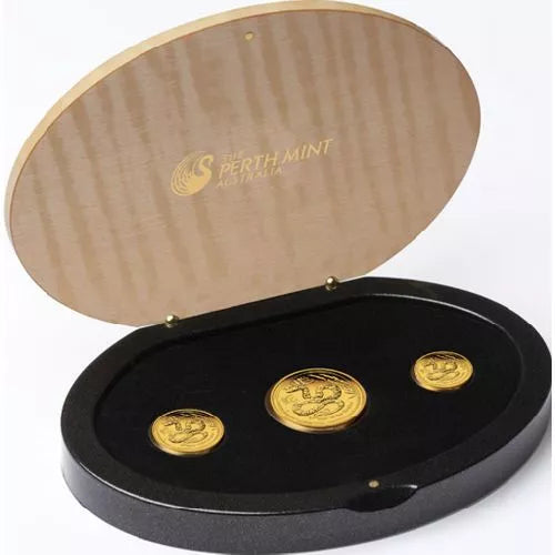 LUNAR SCHLANGE SET 2013 - 1 + 1/4 + 1/10 UNZE GOLD - PROOF - GOLDMÜNZE