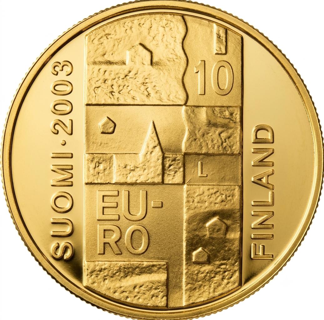 10 EURO SILBERMÜNZE - FINNLAND - ANDERS CHYDENIUS 2003 - 24 KARAT VERGOLDET
