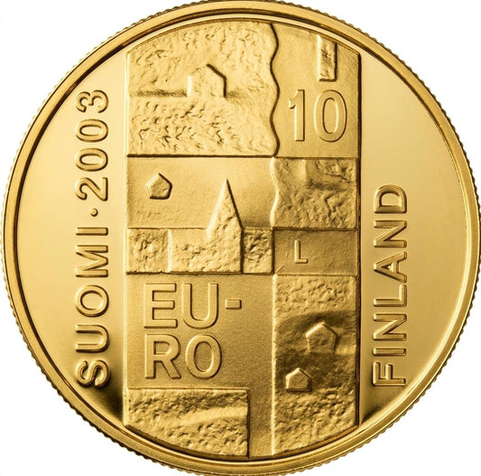 10 EURO SILBERMÜNZE - FINNLAND - ANDERS CHYDENIUS 2003 - 24 KARAT VERGOLDET