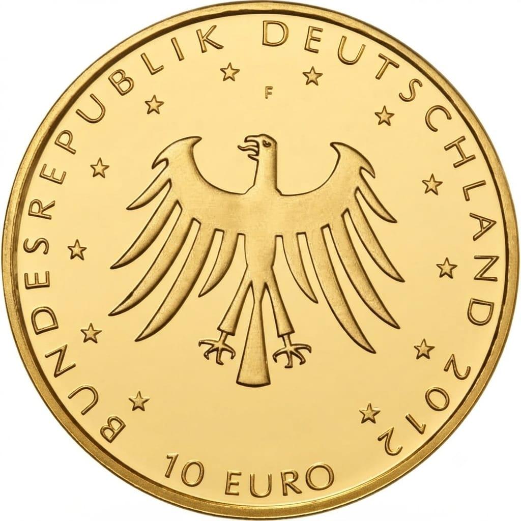 10 Euro Münze  - BRD - 200 Jahre Grimms Schneewittchen 2013 - 24 Karat vergoldet