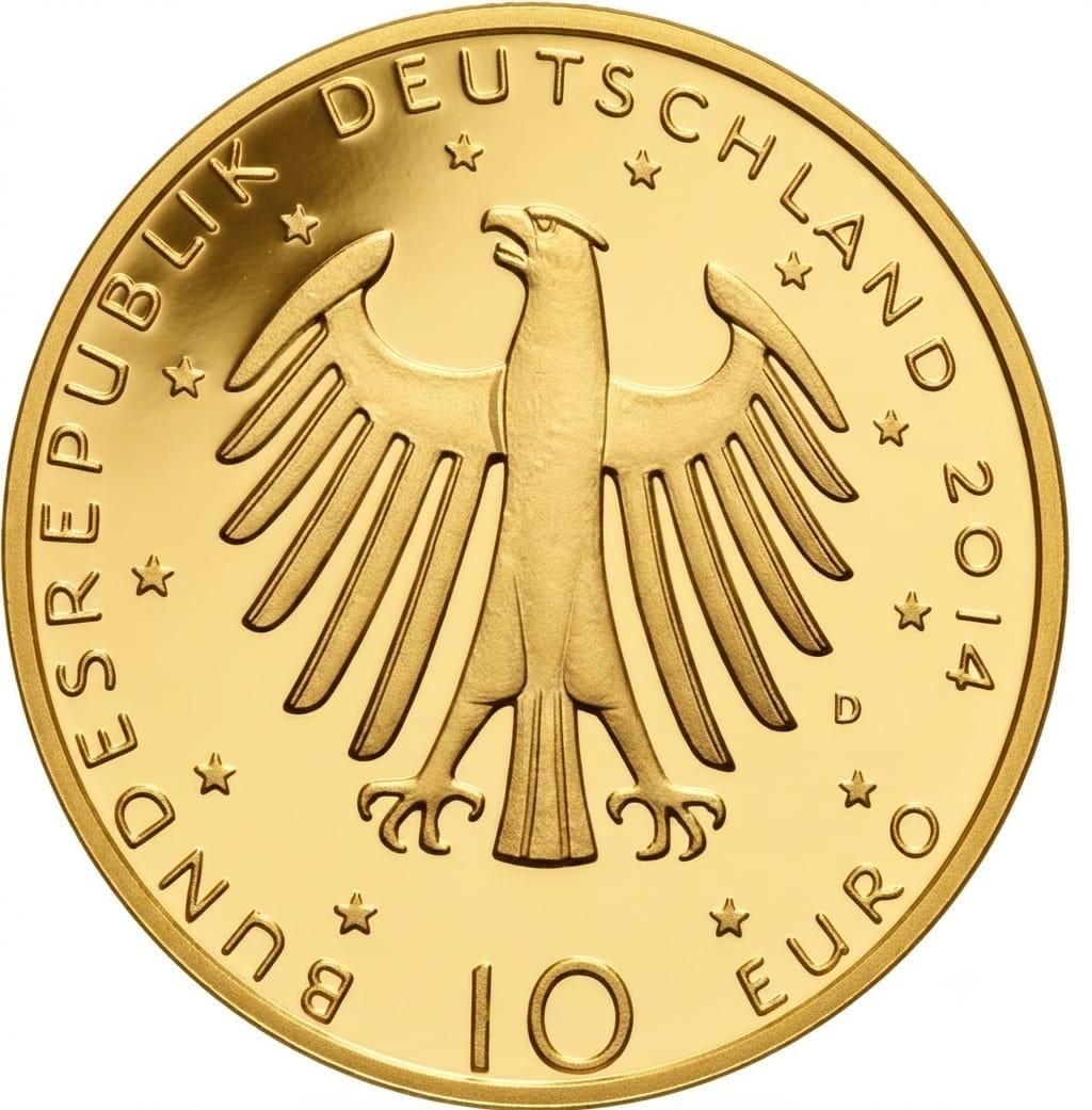10 Euro Münze  - BRD - 150. Geburtstag von Richard Strauss 2014 - 24 Karat vergoldet