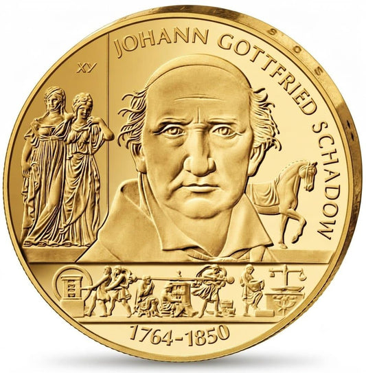10 Euro Münze  - BRD - 250. Geburtstag Johann Gottfried Schadow 2014 - 24 Karat vergoldet