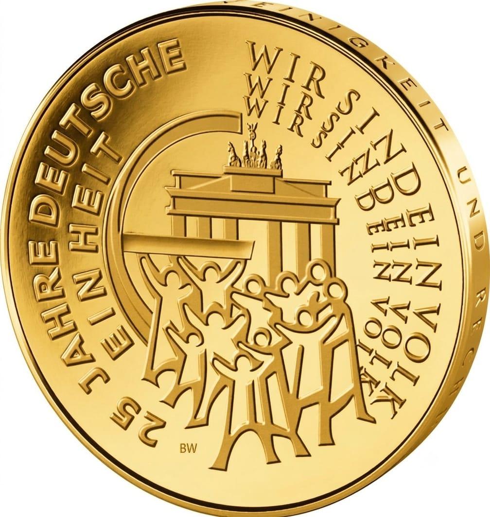 25 Euro Silbermünze - BRD - 25 Jahre Deutsche Einheit 2015 - vergoldet