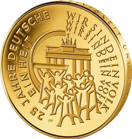 25 Euro Silbermünze - BRD - 25 Jahre Deutsche Einheit 2015 - vergoldet